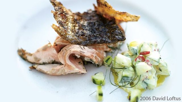 Сьомга на барбекю