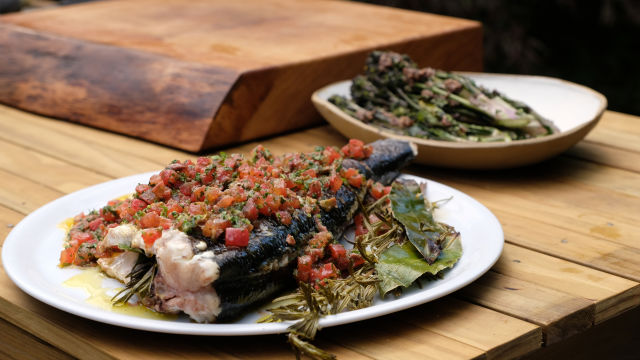 Цял печен лаврак