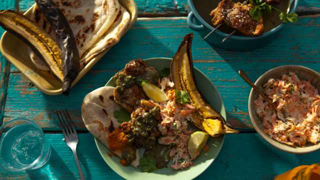 Карибско къри с печено пиле