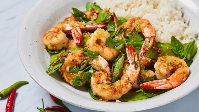 Стир-фрай със скариди и лимонена трева