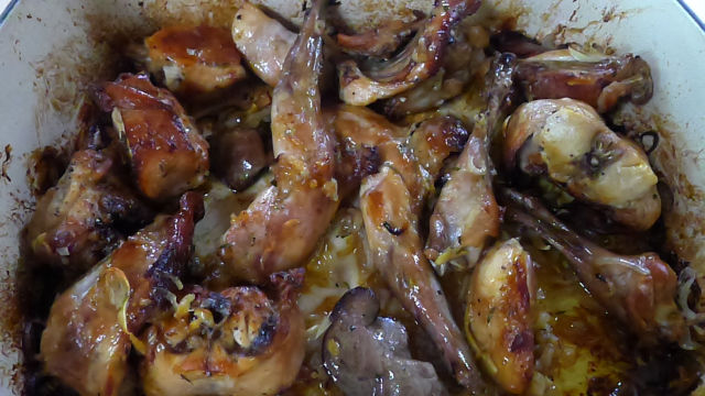 Печен заек с мащерка