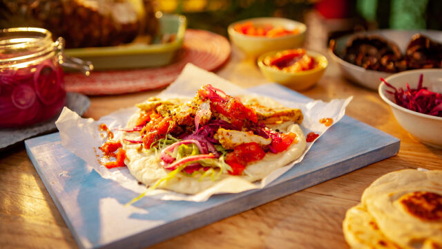 Шауарма с пиле и гъби