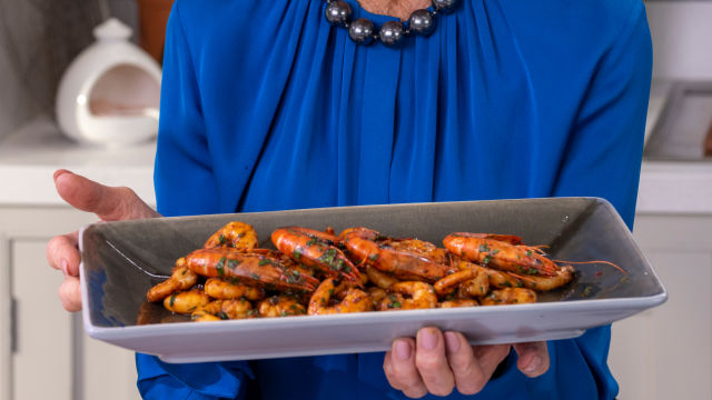 Скариди с мисо и кориандър