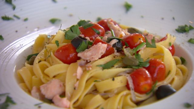Tagliatelle s lososom
