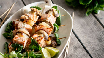 Espetada de Salmão com Marinada de Hortelã