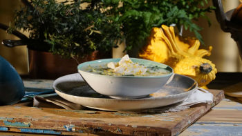 Sopa de Grelos e Bacalhau Confitado