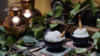 Sorbet de lima com cobertura de chocolate