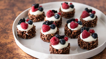 Minitartes de Cereais Tufados e Mascarpone - Sem Glúten