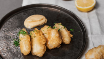Bacalhau Frito com Creme de Marmelo