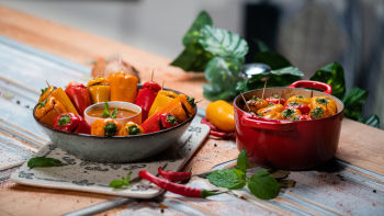 Mini Pimentos Recheados com Moelas