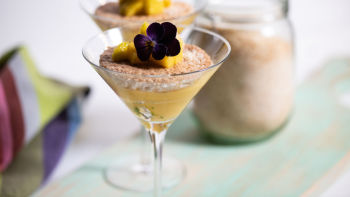 Dacquoise de Côco, Creme de Manga e Manga Marinada com Lina (sem glúten)