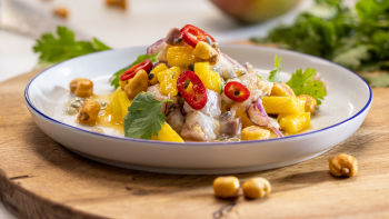 Ceviche de Dourada, Maracujá e Manga