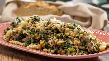 Migas de Bacalhau, Couve e Feijão