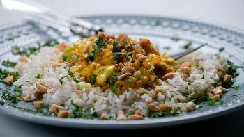 Caril vermelho de línguas de bacalhau