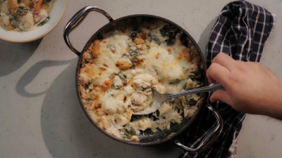 Gnocchi Gratinados com Espinafres