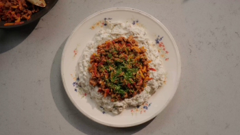 Puré de Beringela Assada com Iogurte