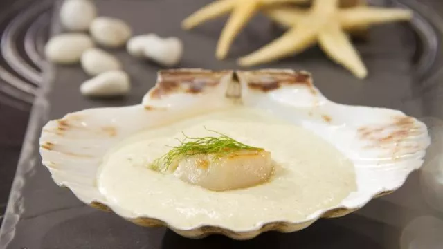 Vieiras com Creme de Funcho Baunilhado
