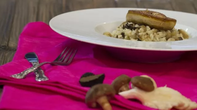 Risotto de Cogumelos e Trufas com Tranche de Foie Gras
