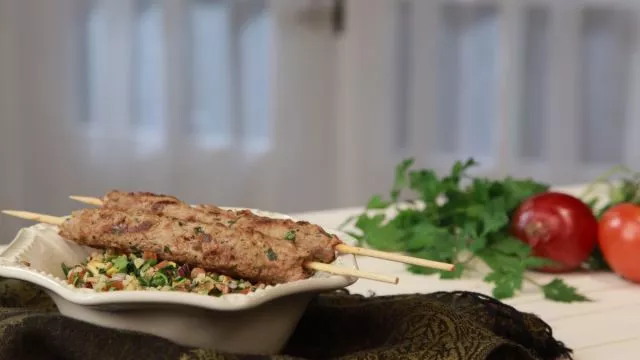 Espetadas de Borrego com Tabouleh