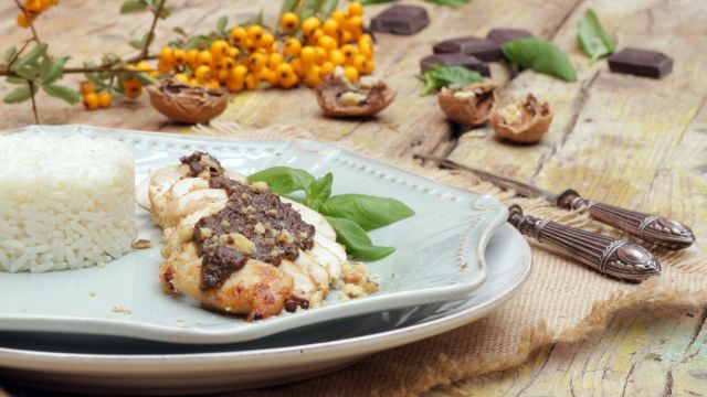Peitos de Frango com Pesto de Chocolate