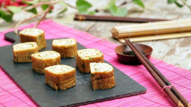 Rolinhos de Omelete de Bacalhau