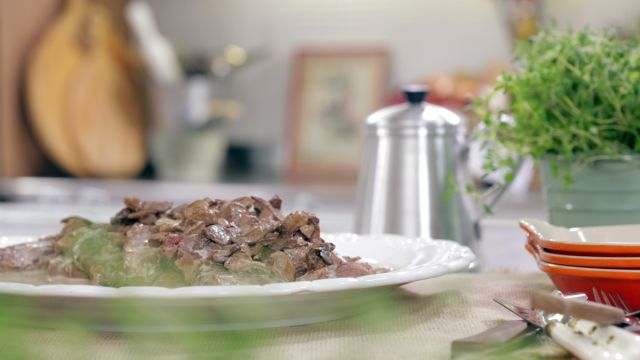 Bife à Café com Cogumelos