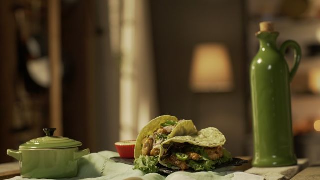 Tacos de Frango com Molho Feta