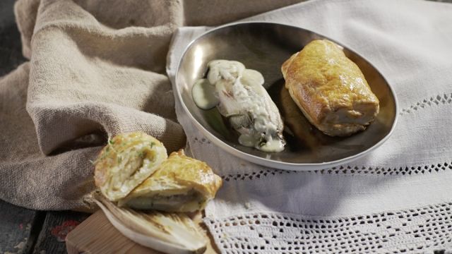 Mini Strudel de Queijo Brie e Banana