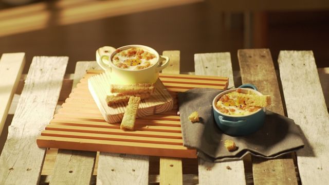 Cocotte de Ovo com Farinheira e Pimento