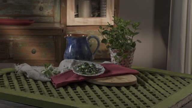 Beijinhos de menta com chocolate