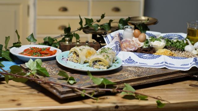 Rolo de Bacalhau com Grão