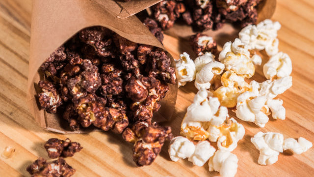 Pipocas com Chocolate (sem glúten e sem lactose)