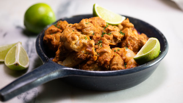 Gambas em Crosta de Amêndoa