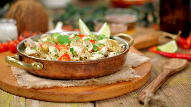 Amêijoas com Leite de Côco