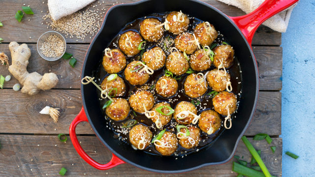 Almôndegas de Peru com Compota de Laranja