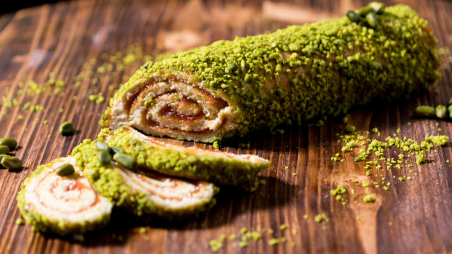 Mini Torta de Pistácio e Toranja (sem lactose)