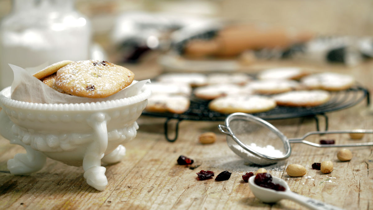Bolachas de Manteiga com Pistachios e Arandos