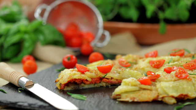 Tortilha de Batata-Doce e Queijo Parmesão