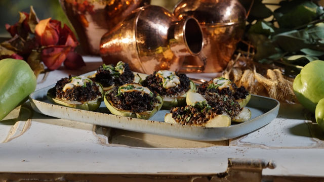 Chuchu Recheado com Carne Picante