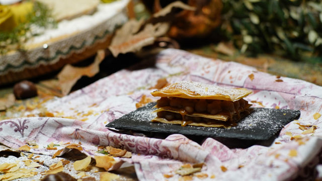 Mil folhas de castanha e caramelo salgado