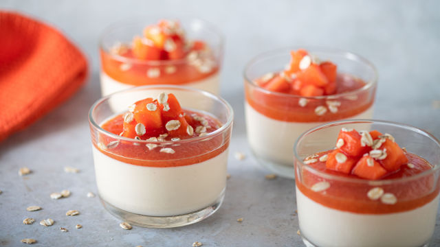 Mousse de Aveia com Puré de Papaia (Sem Glúten)