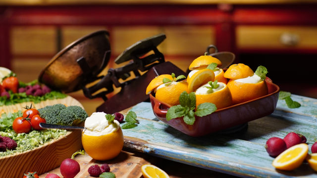 Laranja Recheada Com a Sua Mousse