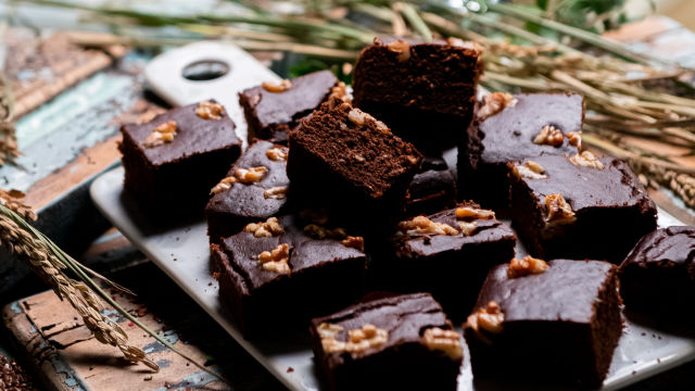 Brownies de Alfarroba e Noz