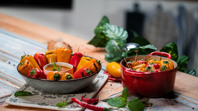 Mini Pimentos Recheados com Moelas