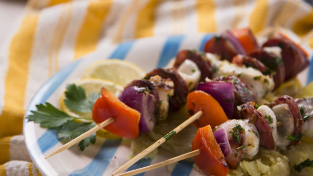 Espetadas de Tamboril e Lulas