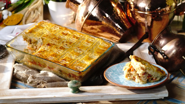 Puré Rico com Tomatada de Maruca