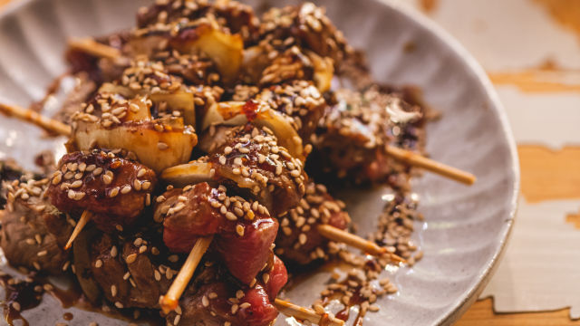 Espetadas com Molho Teriyaki