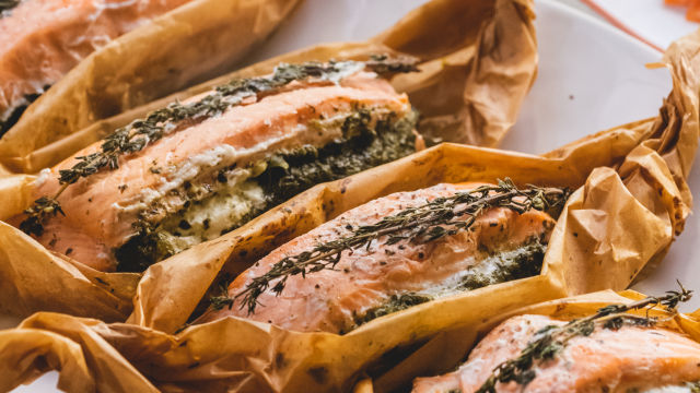 Salmão Recheado ao Vapor