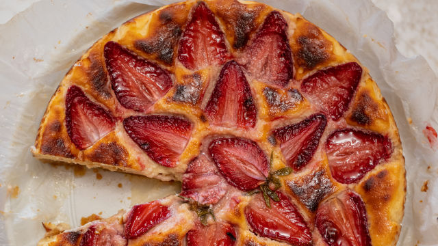 Cheesecake cozido de Morango