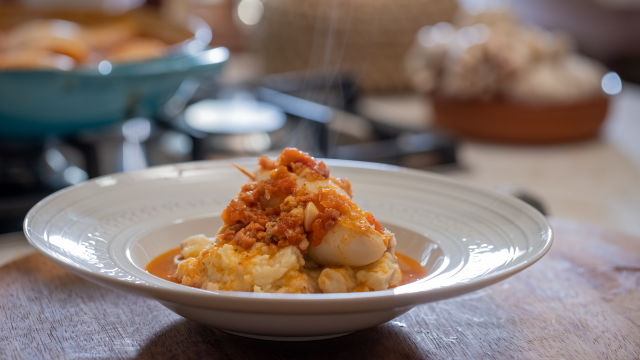 Lulas Recheadas com Puré de Batata